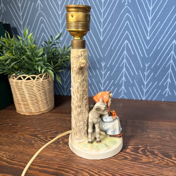 Vintage Hummel Table Lamp TMK-3 Good Friends #228 Tree Trunk Lamp Ceramic 1960's - Picture 7 of 17